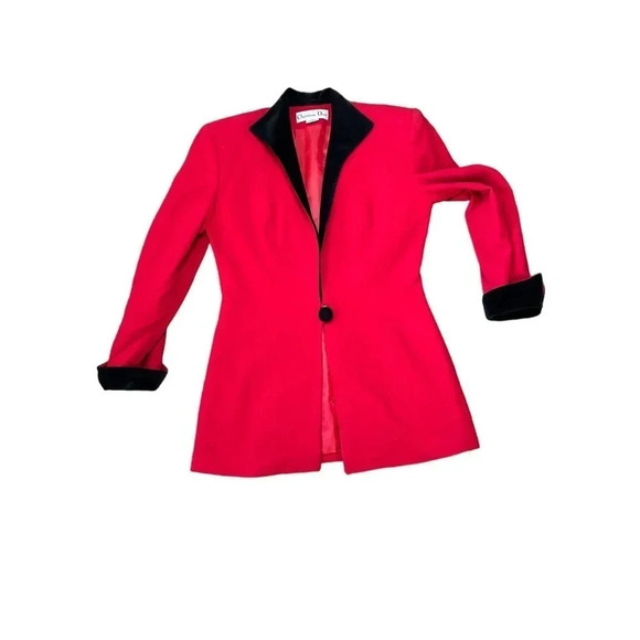 Christine Dior Women's Rare vintage Single Button Blazer‎ woolSize 2